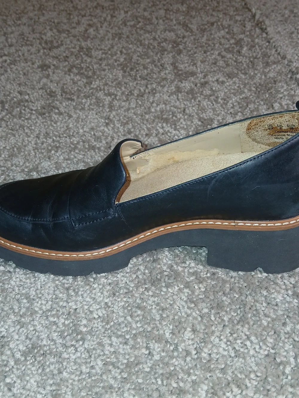 Naturalizer Women's Lug Sole Healed Loafers Shoes Size 8M Black Cabaret‎
